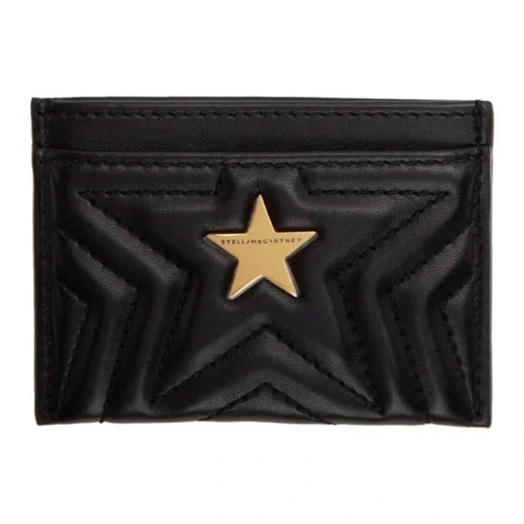 Stella McCartney  Black Card Holder with Gold Star - Picture 2 of 16